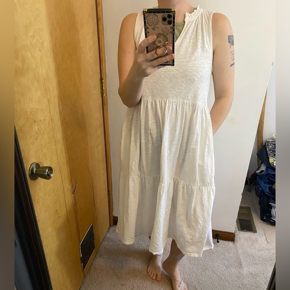 Mododoc Cotton Tiered Sleeveless Midi Dress - Picture 7 of 10